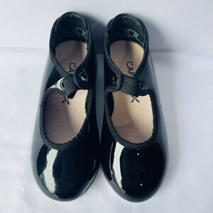 Capezio Black Tap Shoes Children's Size 7W Black Patent D3/65 N625c Jr. Tyette
